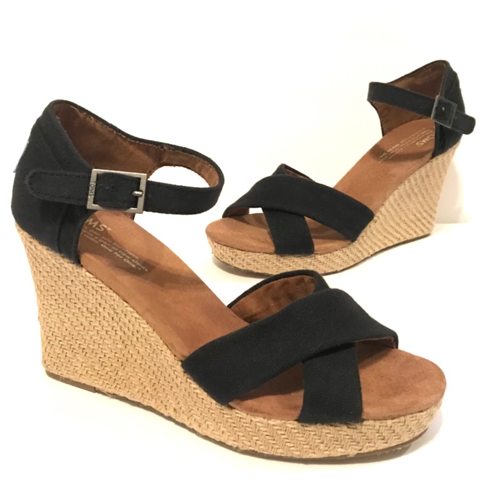 Tom's Sienna Ankle Strap Espadrille Wedge Sandals
